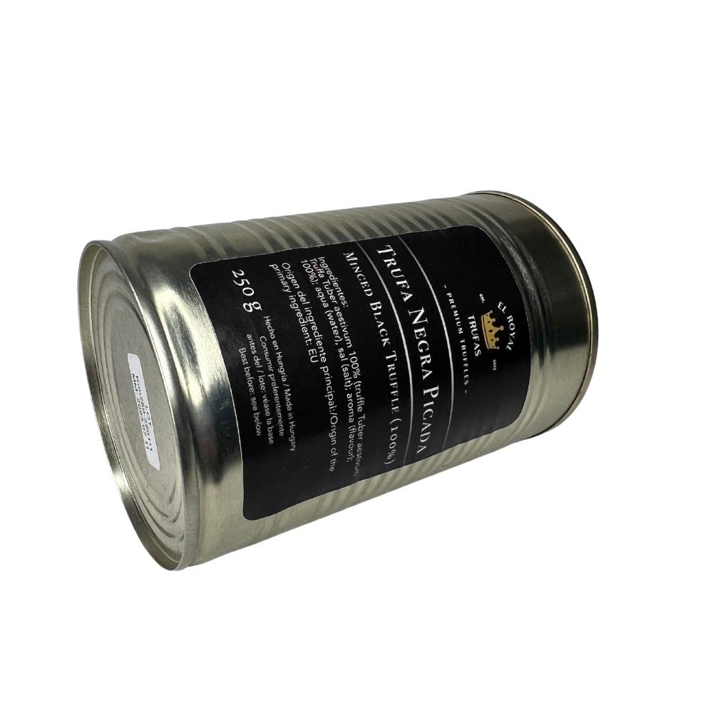 Trufa Negra Picada 250g Trufa Fresca en Salmuera Natural Condimento Gourmet Vegano Sin Gluten El Royal Trufas