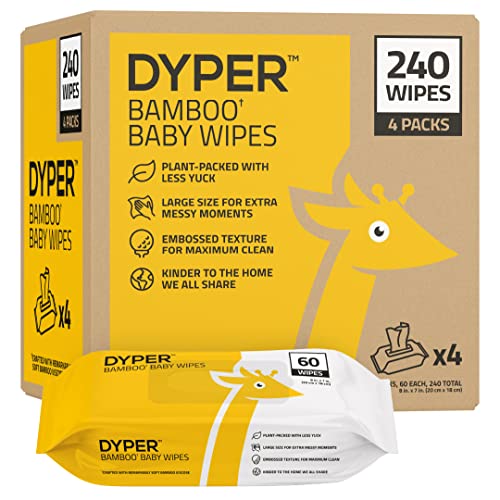DYPER Viscose from Bamboo Baby Wet Wipes | Unscented for Sensitiv...