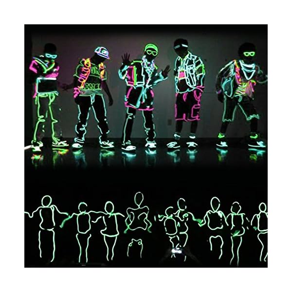 Litake EL Draht, 5x3m Neonlicht batteriebetriebene Elektrolumineszenz Draht leuchtende Strobe dekorative Licht für Xmas… – Bild 8