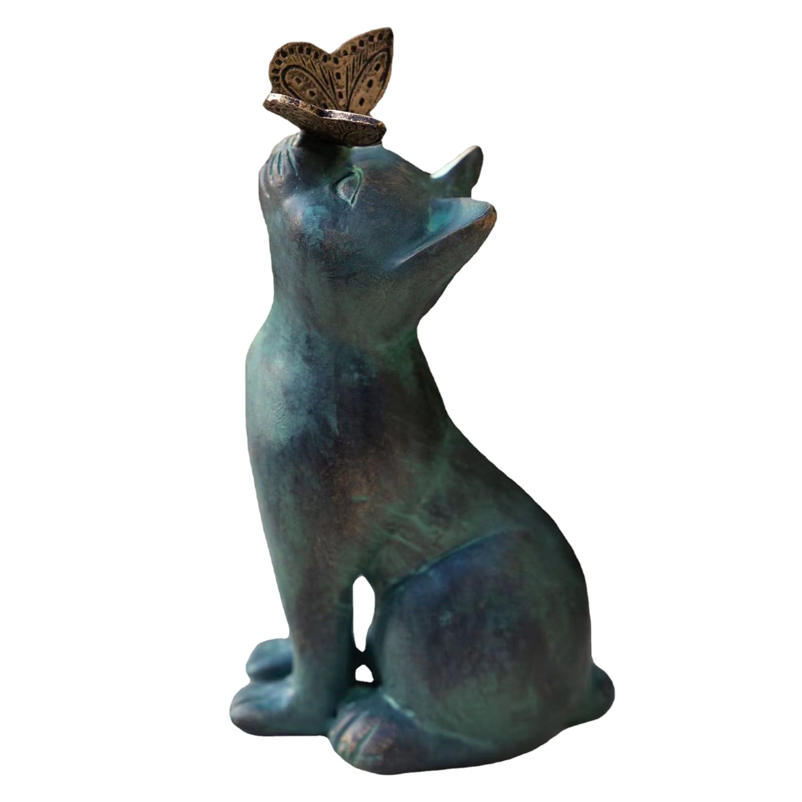 Cat Statue - Resin Garden Ornament Kitten Statue, Waterproof Home Decor for Courtyard & Lawn, Cat Lovers Gifts