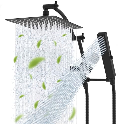 Hibbent All Metal CUPC Certified 10'' Rainfall Shower Head, Dual