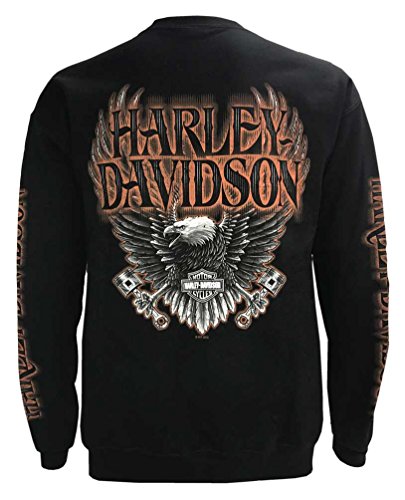 Harley-Davidson Men's Eagle Piston Fleece Pullover Sweatshirt, Black (Xl) #TOP1