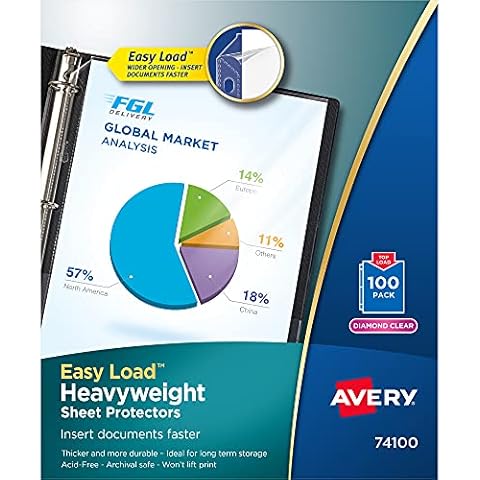 Avery 74100 Heavyweight Poly Sheet Protectors Cover