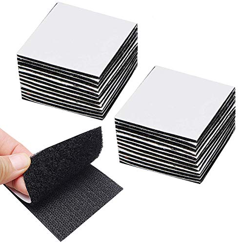 Unbraded A738N-11-N Wedong 10 Pairs Adhesive Hook And Loop Tape Strips,2.4X2.4 Inch Strong Double Sided Sticky Back Fasteners Interlocking Tape Square Strips Mounting Tape cover