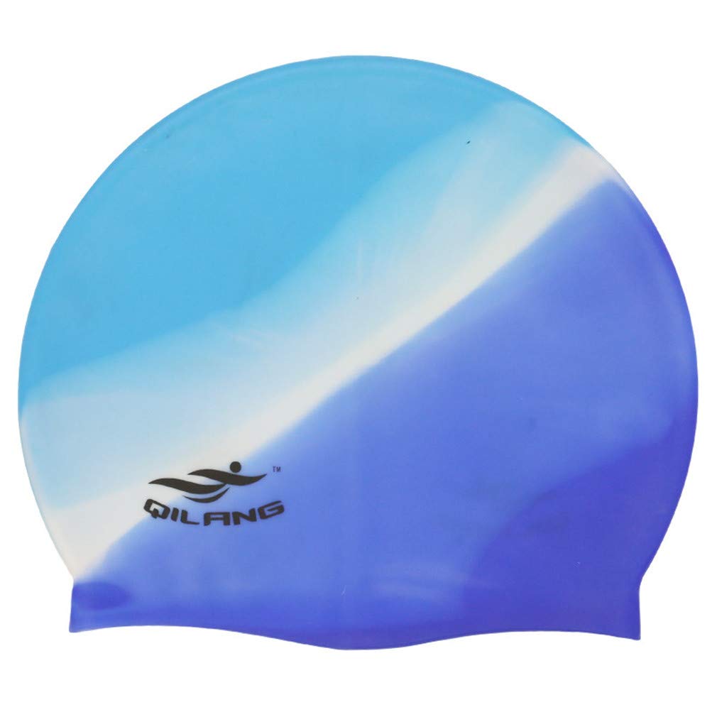 Ulalaza Silicone Swimming Cap Keep Hair Clean and Dry Elastic Swim Cap for Men Women