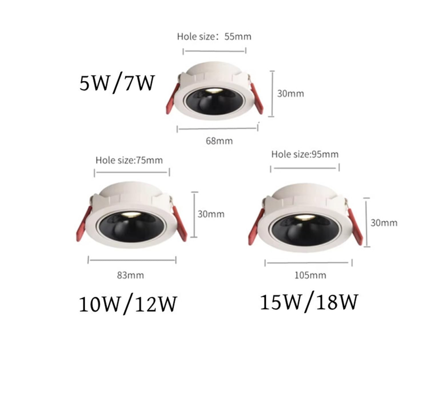 Genérico Focos LED regulables integrados ultrafinos iluminación interior inteligente TUYA ajustable antideslumbrante 85V-265V