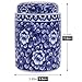 XINGYAN Chinese Traditional Antique Style Blue and White Porcelain Ginger Jar Ceramic Covered Jar Flower Vase with Lid,China Ming Style,China Chinoiserie Design (Cylinder)