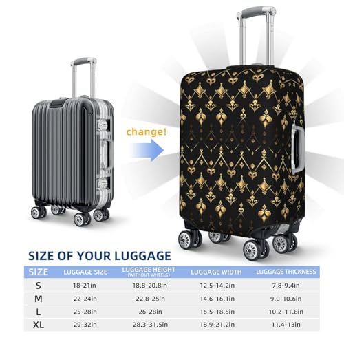 Luggage Cover Protector - Retro Gold Texture A Print Fit 18-21 Inch Suitcase Covers for Luggage2