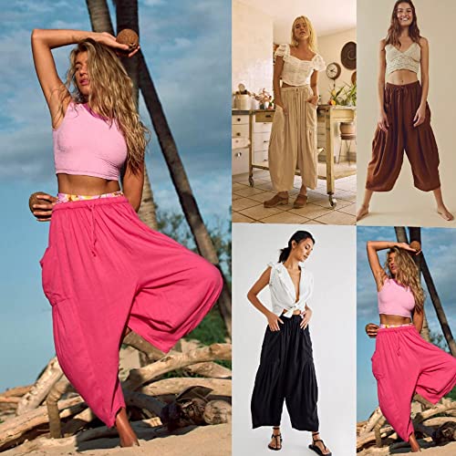 Quinn Plus Size Pants, Quinn Pants for Women Linen Pants with Pockets Summer Harem Pants Boho Beach Pants2