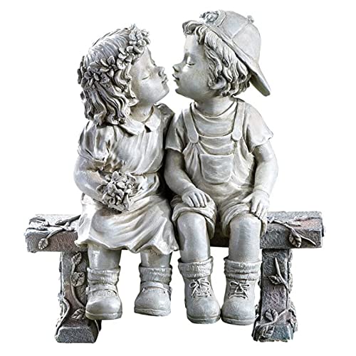 Ozdoba ogrodowa, figurka małego chłopca i dziewczynki, miniaturowa ozdoba z żywicy, do domu i ogrodu