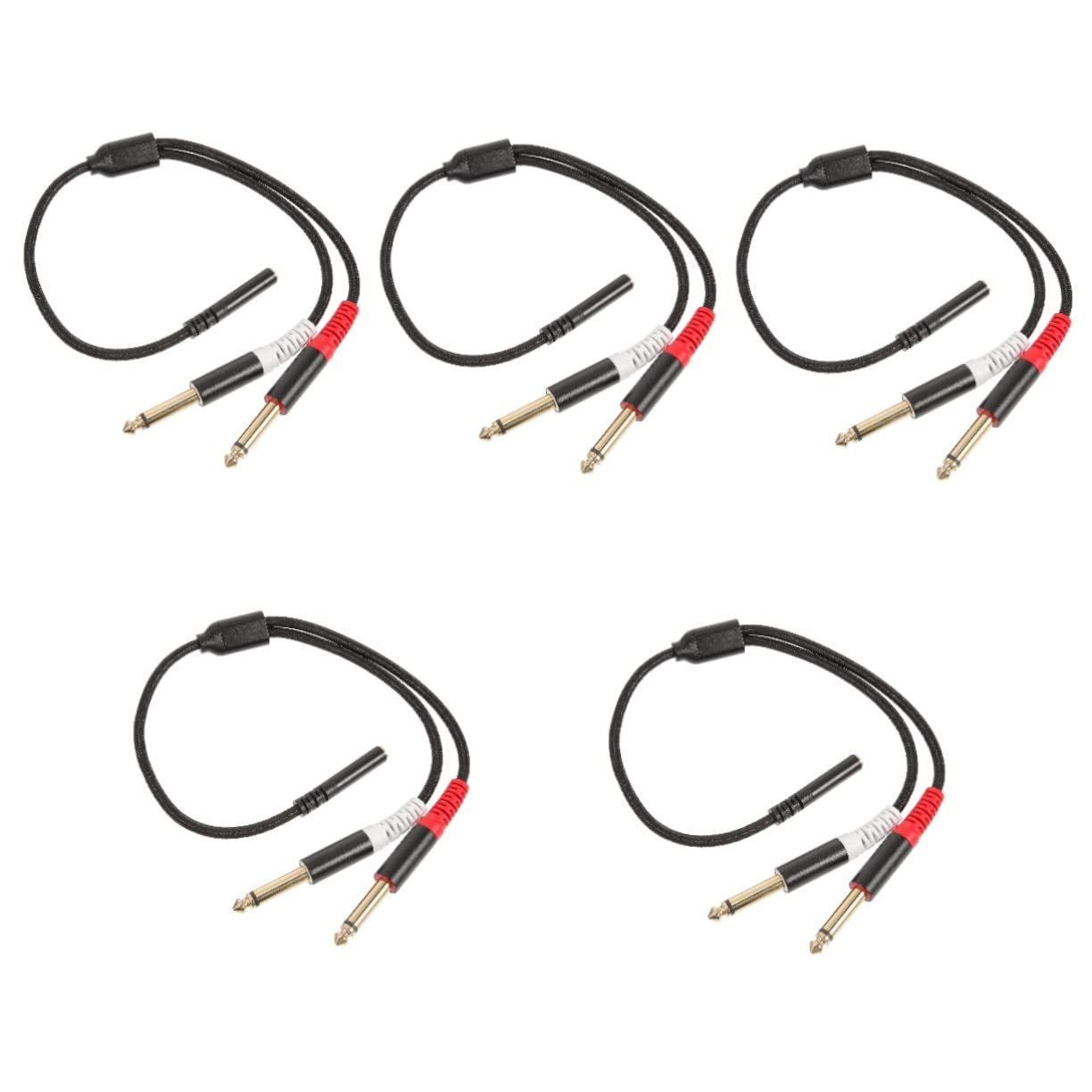 Mikikit 5pezzi Adattatore Audio Splitter Femmina Doppio Maschio Cavo Professionale Per Home Theater e Studio Facile Da Usare e Compatibile Con Dispositivi Audio e Video