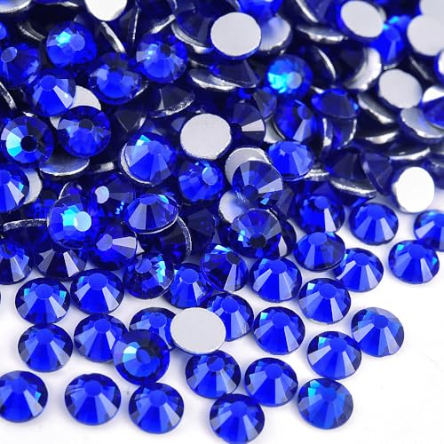 Image of 1440 Pieces SS16 /3.8-4mm Flat Back Crystal Rhinestones Round Gems for Nail Art,Sapphire