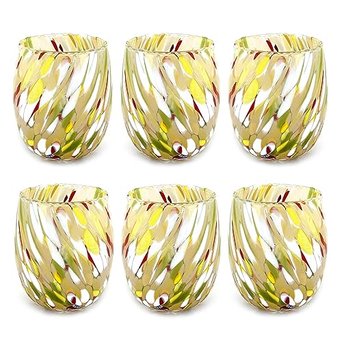 Coffret 6 verres de Murano faits main Colombina, cadeau idéal - 2
