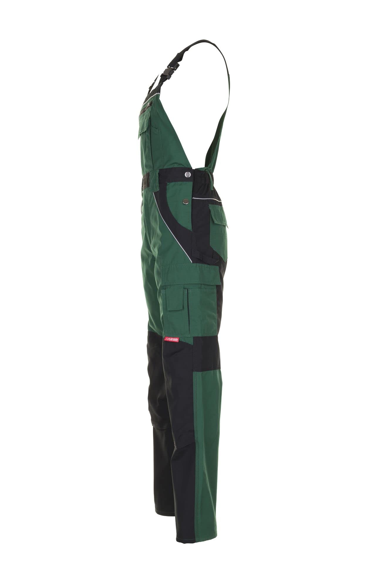 Planam 2525027 Plaline Latzhose, Grün/Schwarz, Größe 27