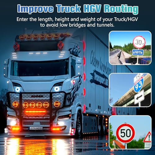 9 Inch Sat Nav, Touch Screen GPS Navigator for Car Truck RV HGV with UK Europe Maps, Lifetime Free Updates, Satnav Support Postcode Search and Voice Guidance - Image 5