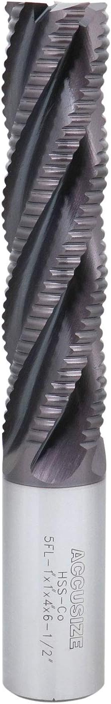 Hоttеѕt Sаlеѕ Accusize Industrial Tools Standard Tooth M42 8% Cobalt Tialn Roughing End Mill, 1'' by 1'' by 4'' Flt Length, 1102-0114