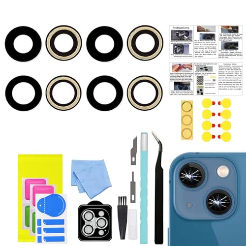 2 Sets LEAFE for iPhone 13 and iPhone 13 Mini Camera Lens Replacement OEM Original Camera Glass Lens with Pre-Installed Adhesive+Repair Tools