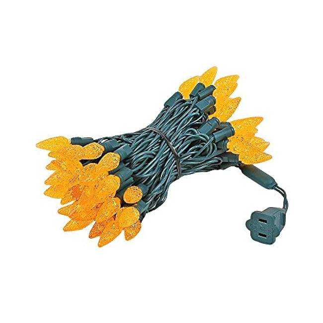 Novelty Lights 24FT 70 LED C6 LED Christmas String Lights, Outdoor Christmas Tree Commercial Grade LED String Lights, Permanent Christmas Lights Outdoor Tree Decorations Outdoor (Blue/Orange)