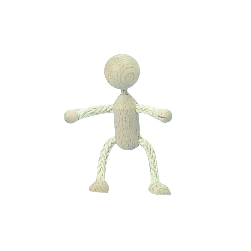 RAYHER HOBBY 6129700 – Wooden Sisal Doll SB-Bag 1 Piece, 10 cm