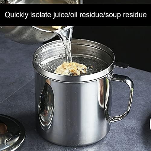 1.8L Stainless Steel Oil Strainer Pot Portable Container Jug Storage Can Filter Leakproof Oil Pot Dispenser Kitchen Gadgets image 3