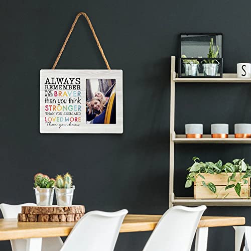 Fondcanyon Inspirational Quote Always Remember You Are Braver Than You Believe Picture Photo Frame,Motivational Sayings Gifts Picture Frames,Teen Girls Women Sister Gifts (4X6 Inch Photo) #TOP2