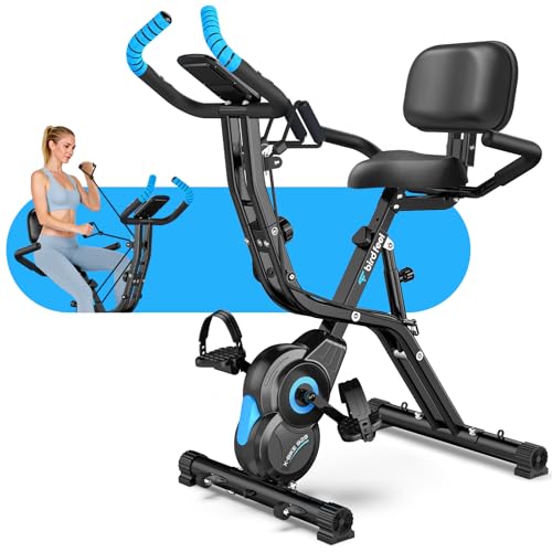 Birdfeel Foldable Exercise Bike, Multifunctional Indoor Stationary Bikes for Home with 8-Level...