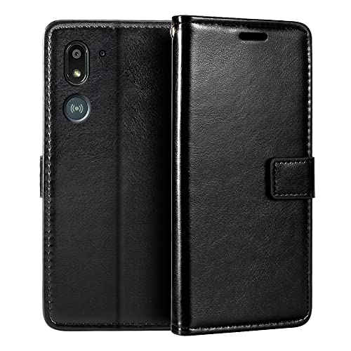 PU Leather Phone Wallet Case Compatible with Doro 8050, Magnetic Flip Cover with Card Slots, Full Protection and Stand Function (Black)