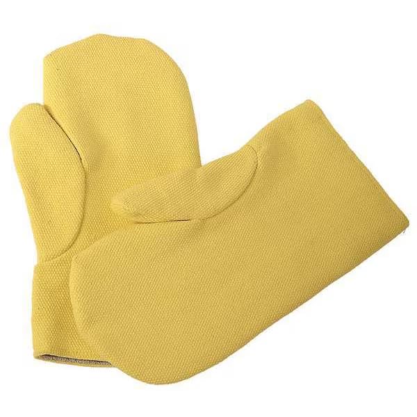 MOLLIFII Heat Resistant Mittens, Kevlar, Yellow, PR, Mfr: 174-KV-A