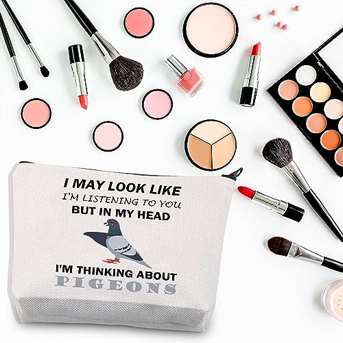 PLITI Pigeon Makeup Bag Pigeon Lover Gift I Might Look Like Listening to You But in My Head I'm Thinking About Pigeons Gift (My Head PigeonU) - Image 3