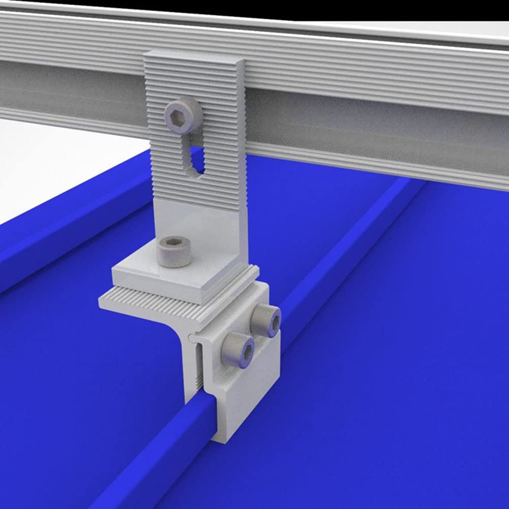 Produktbild von 50x Dachfalzklemme Aus Edelstahl – 45x52 Mm, Für PV-Solarpaneele, Stehfalzdach, Vormontiert