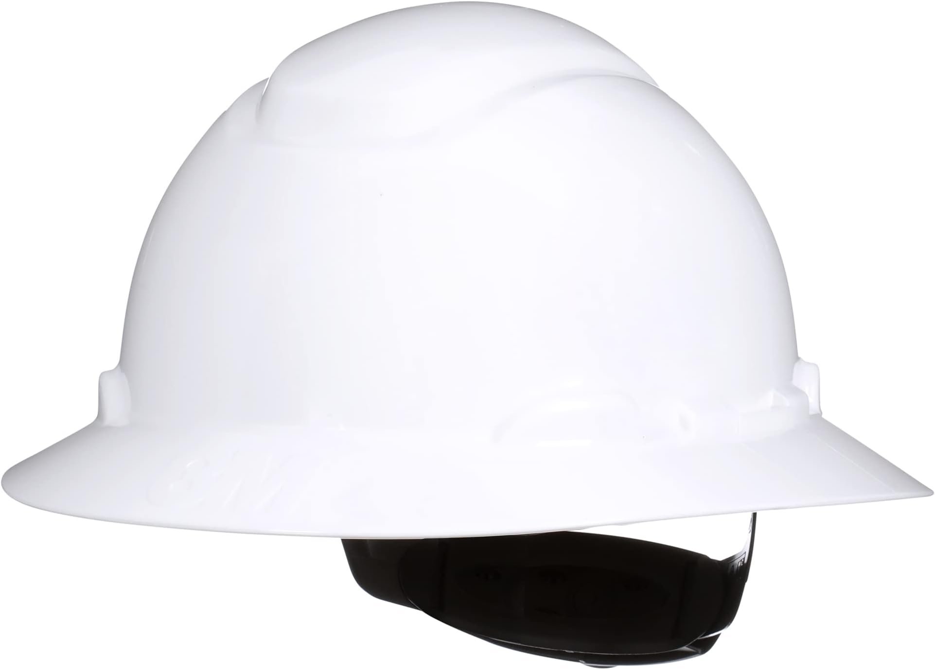 Customizable Safety Hard Hat With Full Brim & Ratchet Suspension - ABS Shell Construction Helmet (White) - View #6