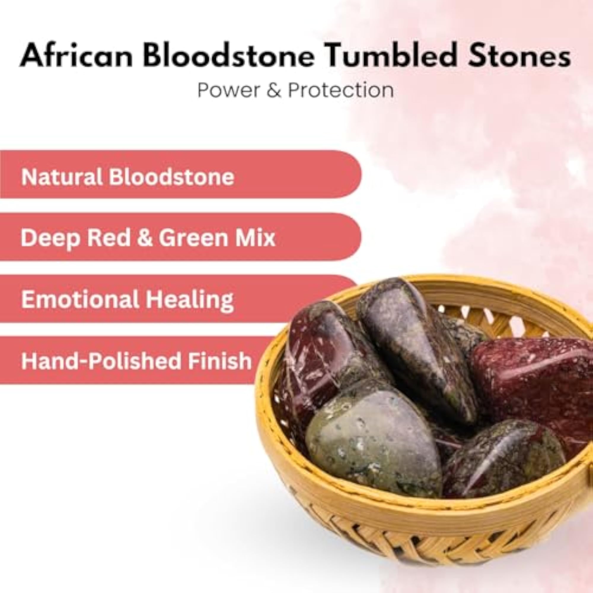 African Bloodstone Tumbled Stones for Powerful Healing