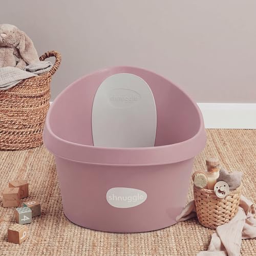 Image of Toddler Bath Tub | Larger Bath for Bigger Kids at Bathtime | Includes Warm and Soft Foam backrest | Grippy Anti-Slip Surface | Includes Easy Drain Bath Plug | Blossom