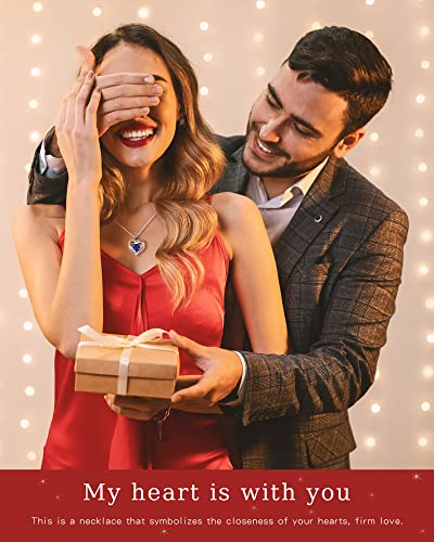 Theceros Dainty Gold Necklace For Women, Girlfriend Gifts Sterling Silver Birthstone Heart Necklaces Birthday Valentines Jewelry Gifts For Women Wife Mom Daughter Her #TOP1