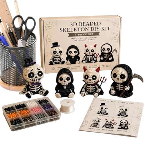 Juego de cuentas de esqueleto 3D para talleres didácticos de Halloween y pasatiempos