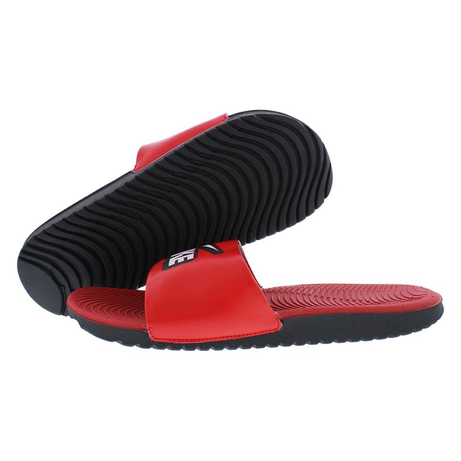 Image of Nike Kawa Slide Fun PS Boys Shoes Size 4, Color: University Red /Cloud White /Black-Red