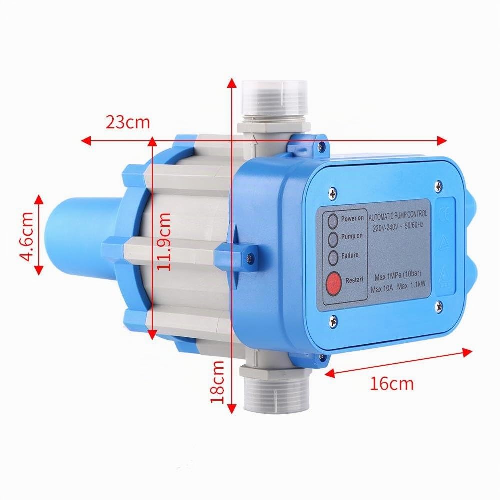 Controlador Automático de Bomba de Agua con Interruptor Electrónico, Regulador de Presión para Bombas Autocebantes, de Chorro y Jardín, Fácil Instalación