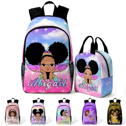 Image of Custom Backpack for Kid Personalized Girl Backpacks Set Back to School | Kids Customized Toddler Backpack for Girls with Lunch Bag Book Bag Kindergarten Prek Preschool Birthday Gifts Little Girl