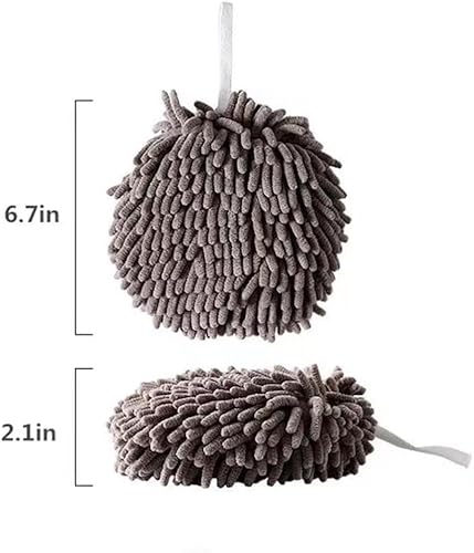 Miniatura 6 de Toallas de mano de felpilla de microfibra, paquete de 2, toallas de baño suaves y absorbentes con bucle, color gris y rosa