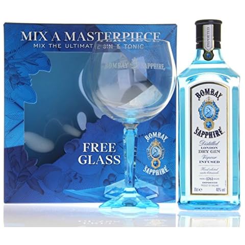 Bombay Sapphire Gin with Gift Glass Set Cover