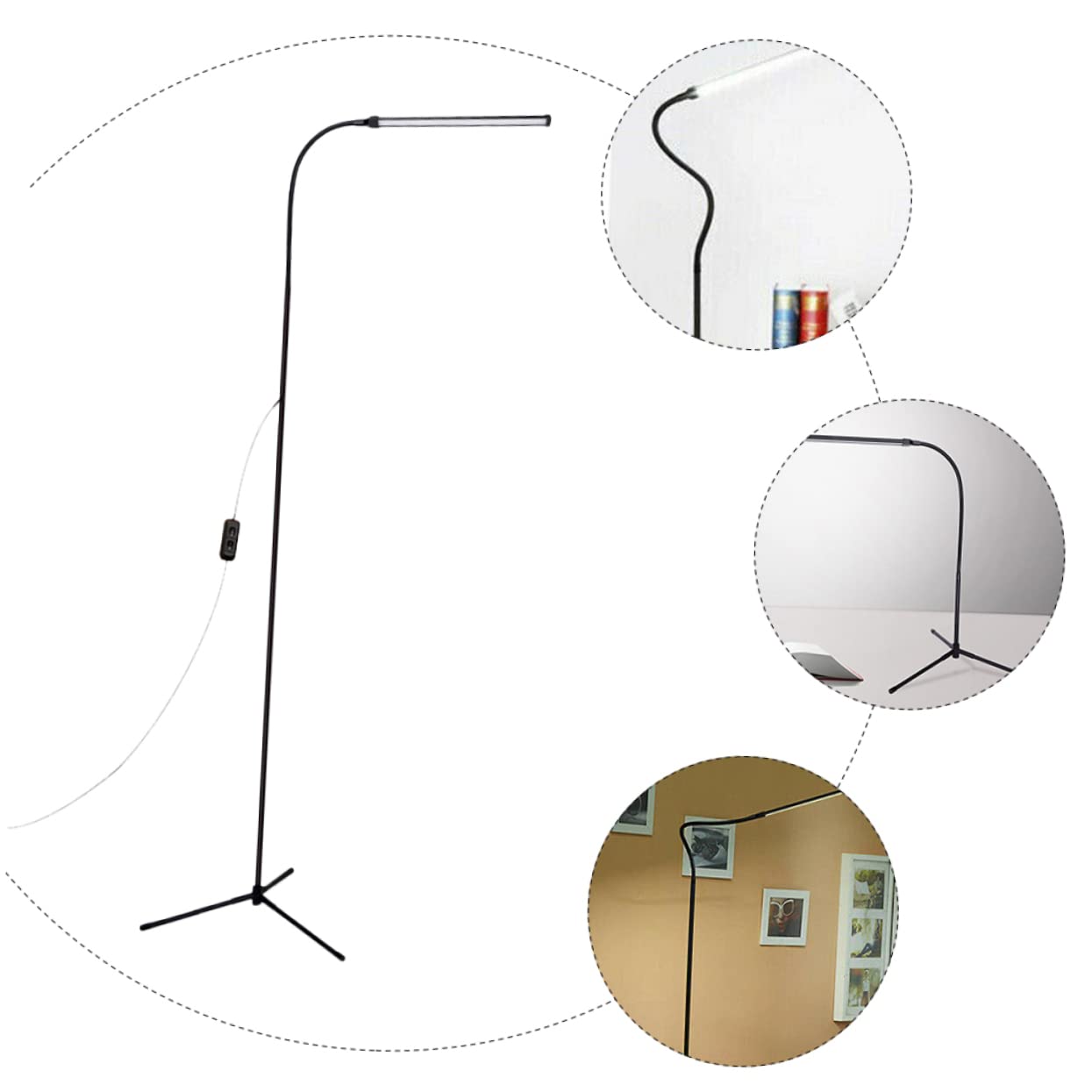 Gadpiparty Lampada da Lettura LED Dimmerabile con Braccio e Clip, Luce Antiabbagliamento, Alimentazione Usb, in Alluminio e Ferro per Scrivania e Comodino