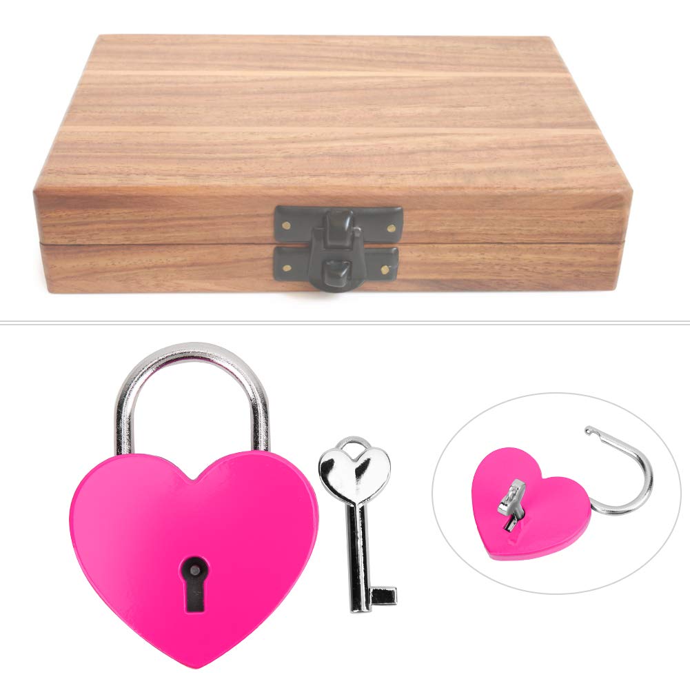 Heart Lock, Colorful Metal Mini Padlock with Key for Jewelry Box