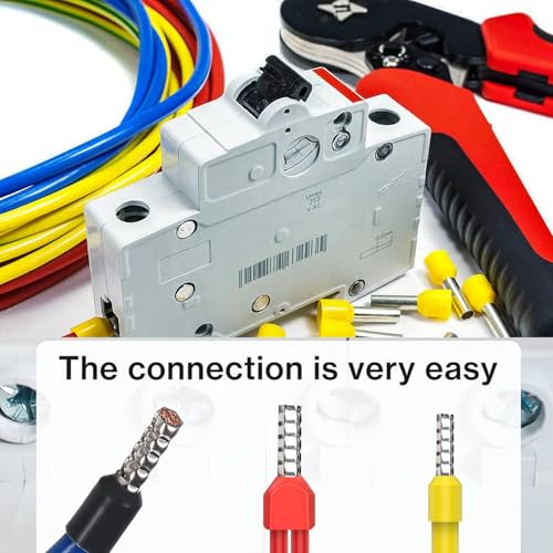 Aderendhülsen Set 1200 Stück, Aderendhülsen 0,5 mm² - 10 mm², Isolierte Aderendhülsen Sortiment, Aderendhülse Set für Drahtverbindung