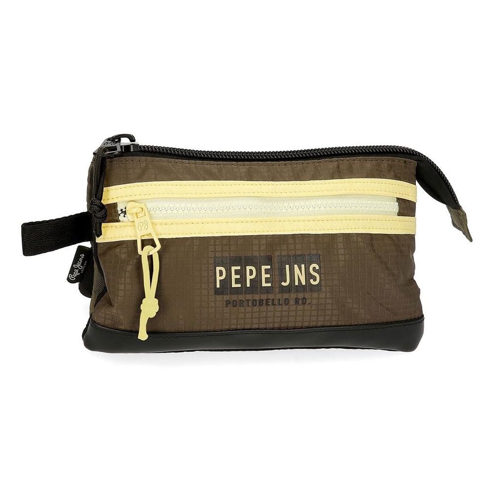 Pepe Jeans Caden Triple Pencil Case Green 22x12x5 cms Polyester