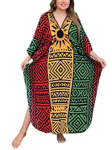 Image of Kaftan Dress for Women - Plus Size Caftan Maxi Beach Dress Moo Moos Loungewear, Swimsuit Cover Up for Beach, Pool or Vacation