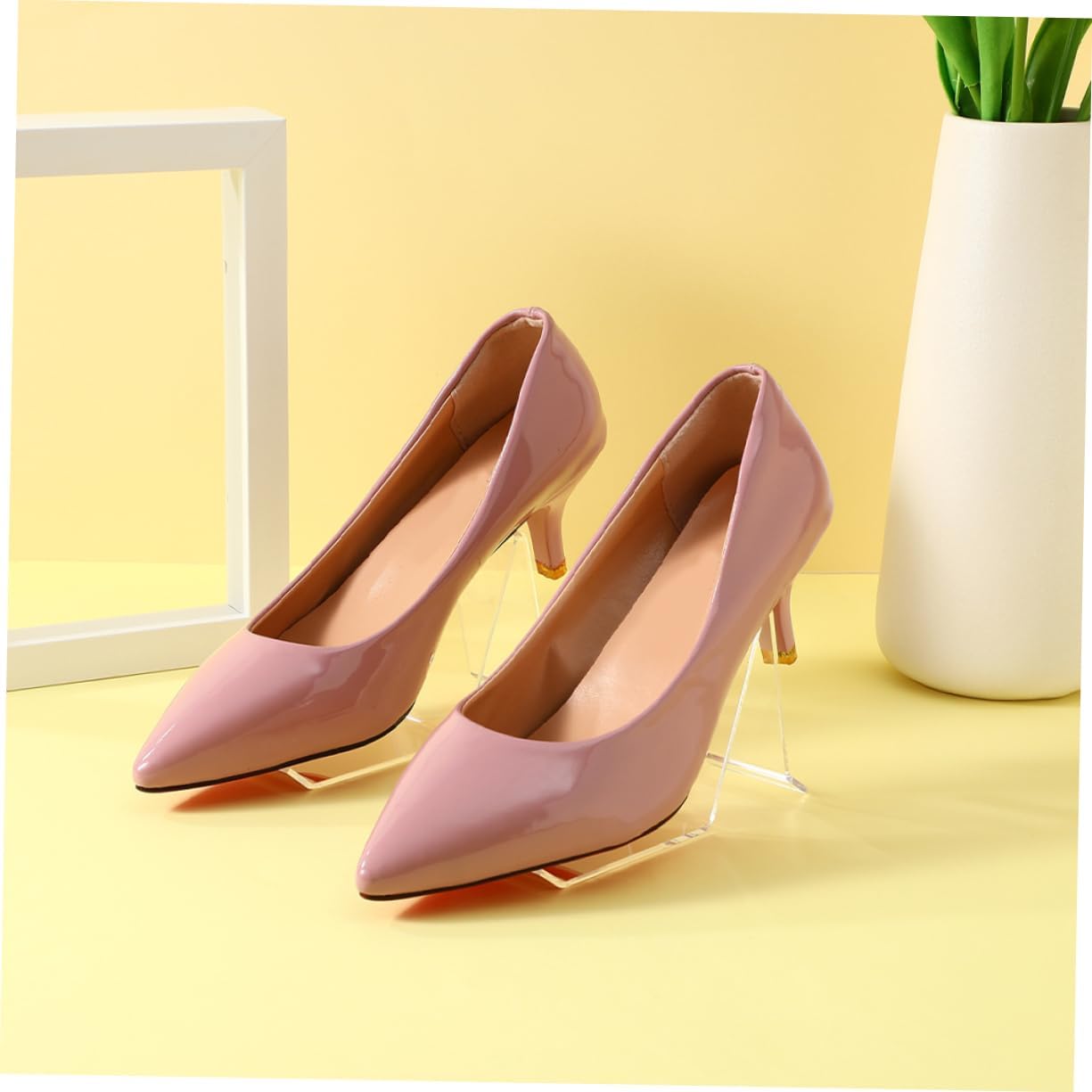6pcs Vertical Shoe Rack Stand Acrylic Shoe Organizer for Store Closet Retail Display