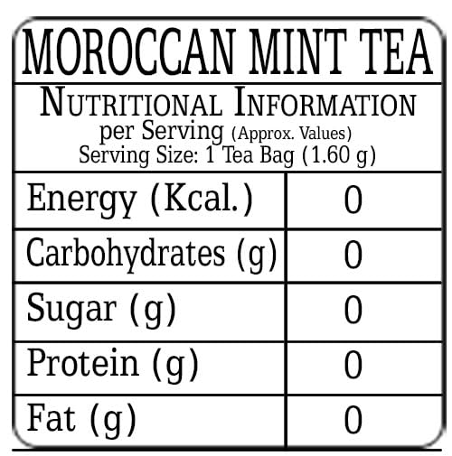Image of The Tea Trove Moroccan Mint Green Tea Bags 40pcs | Delicious Blend With Chamomile, Spearmint and Peppermint for Destress and Digestion | Steep as Hot or Iced