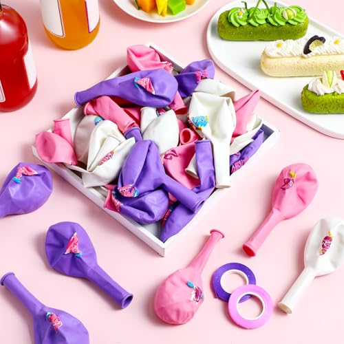 Image of Blosssound 45 Pcs Two Nado Birthday Party Decorations for Girls Two Nado Balloons Tornado Theme Balloon with Pink and Purple Ribbons Tornado 2nd Birthday Party Decor for Girl Kid Baby Shower Supplies