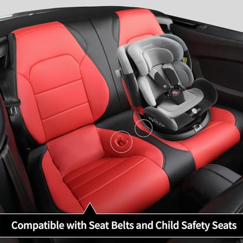 Image of Full Set Car Seat Covers for Ford 2015-2026 Mustang Coupe,Faux Leather