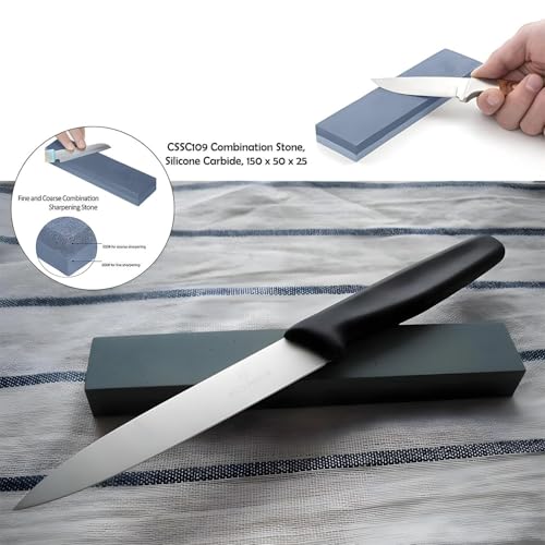 Image of Dual Grit Sharpening Stone, 400 /600 Grit, Double Sided Whetstone Knife Sharpener for Kitchen Knives, Scissors, Chisels, Garden Tools, Water Stone with Non-Slip Base